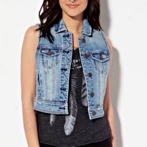AEO American Eagle Medium Wash Denim Vest Sz M